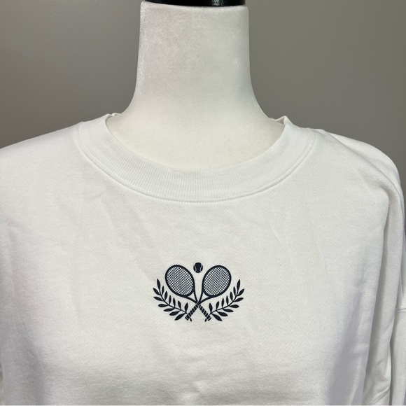 Old Navy Oversized Tunic Crewneck Sweatshirt White - Picture 5 of 12